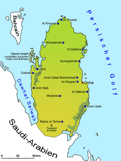 Katar: Landkarte | Länder | Katar | Goruma