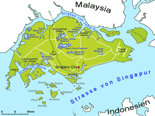  Singapur  Geografie Landkarte L nder Singapur  Goruma