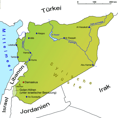 Syrien Geografie Landkarte Lander Syrien Goruma