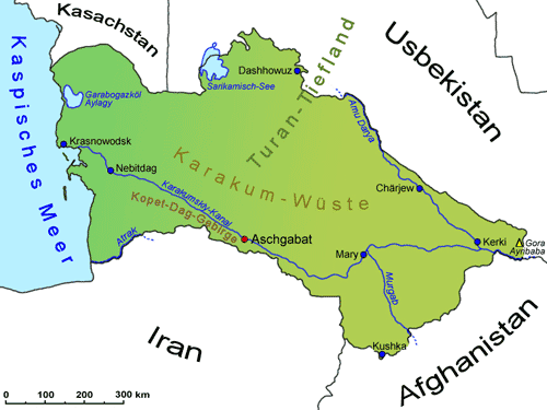 Turkmenistan Geografie Landkarte Lander Turkmenistan Goruma