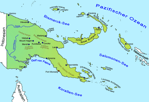 Papua Neuguinea  Geografie und Landkarte L nder Papua 